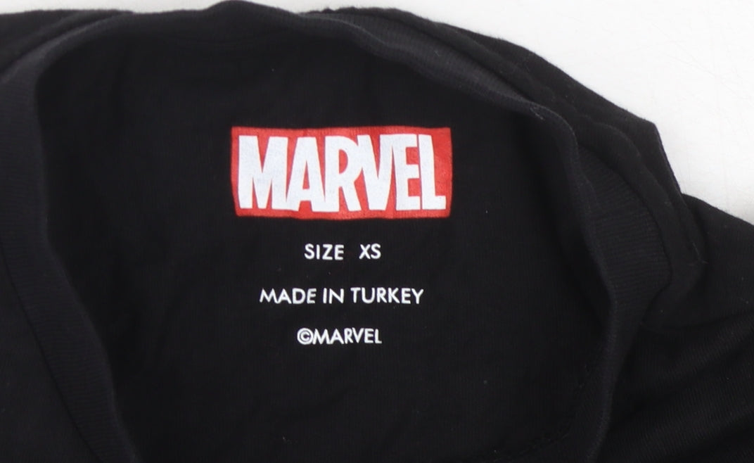 Marvel Unisex Black XS T-Shirt Thor Design