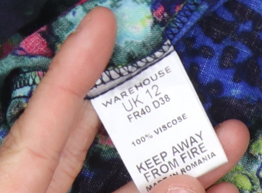 Warehouse Women's Multicoloured Floral Dress Size 12