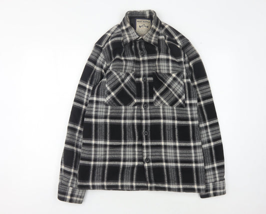 Next Men's Black Plaid Flannel Jacket S