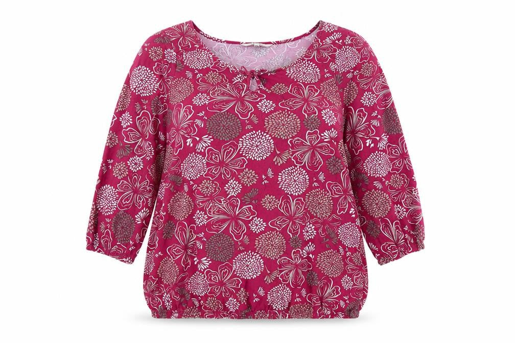 Women's Multicoloured Floral 3/4 Sleeve Top Size 14