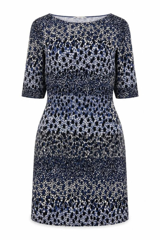 Boden Women Blue Animal Print Dress Size 12