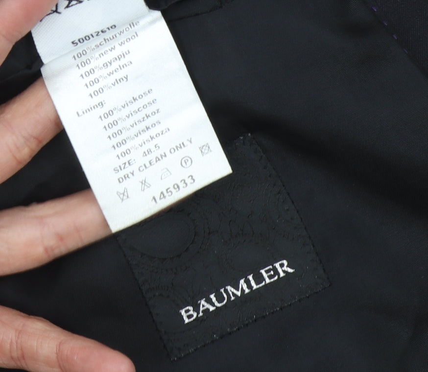 Bäumler Men's Blue Single Breasted Wool Suit Jacket Size 48