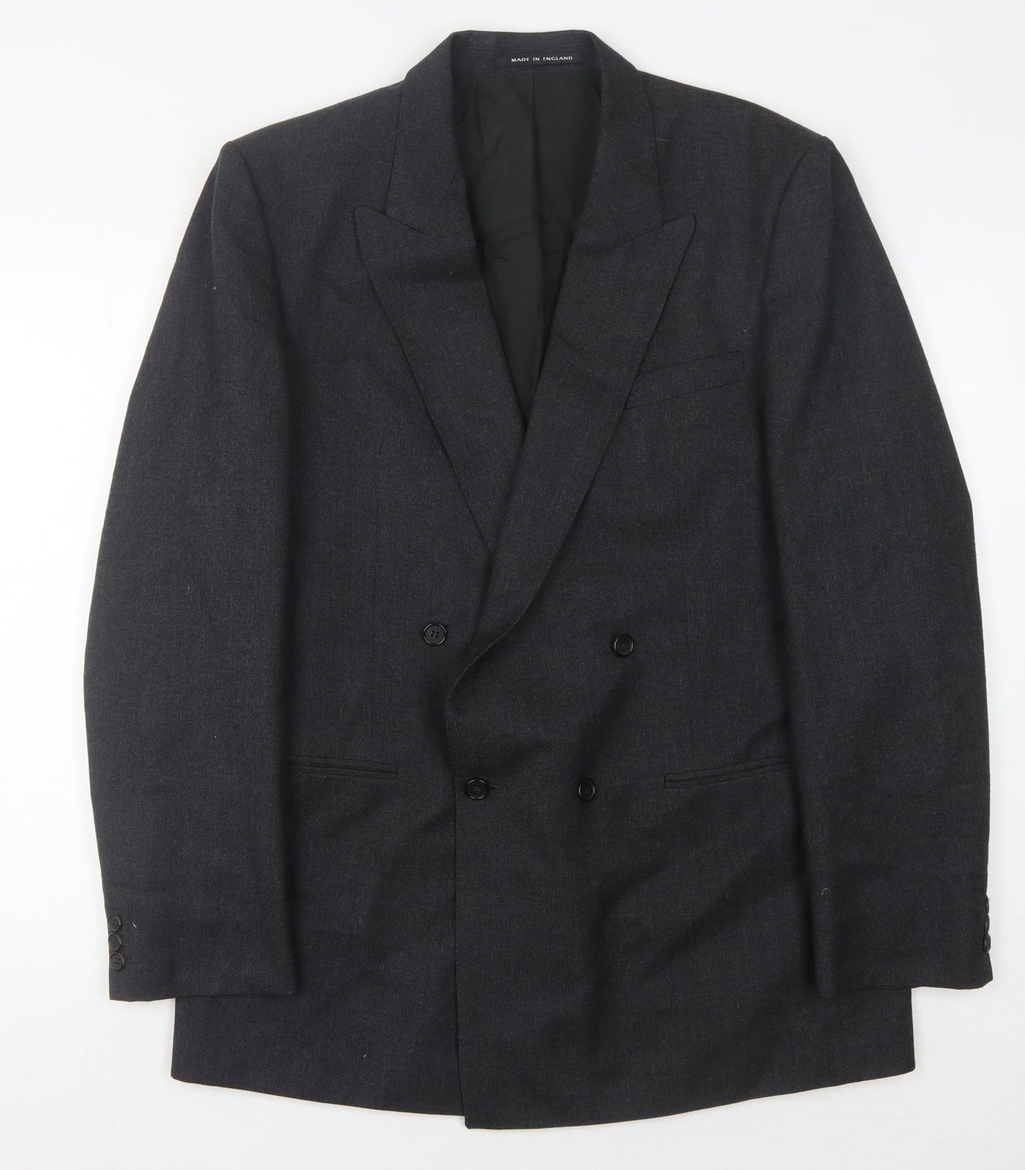 Pin Stripe Men's Black Blazer, Size 42L Formal Jacket