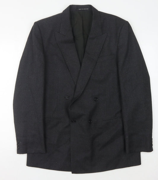 Pin Stripe Men's Black Blazer, Size 42L Formal Jacket