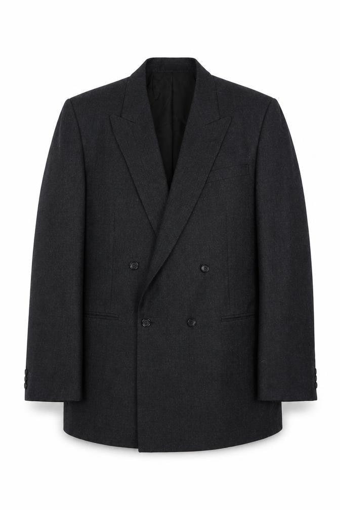 Pin Stripe Men's Black Blazer, Size 42L Formal Jacket