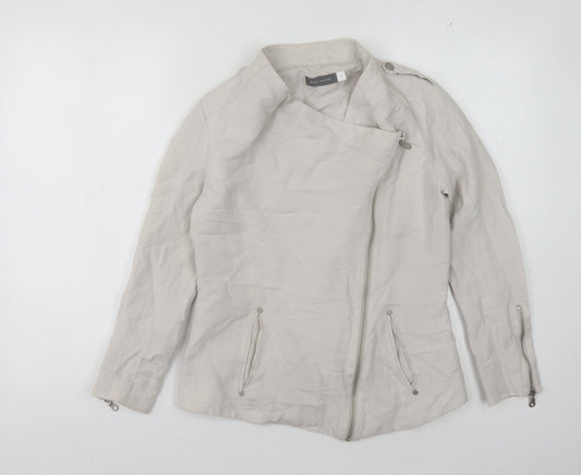 Mint Velvet Women's Beige Size 8 Motorcycle Jacket
