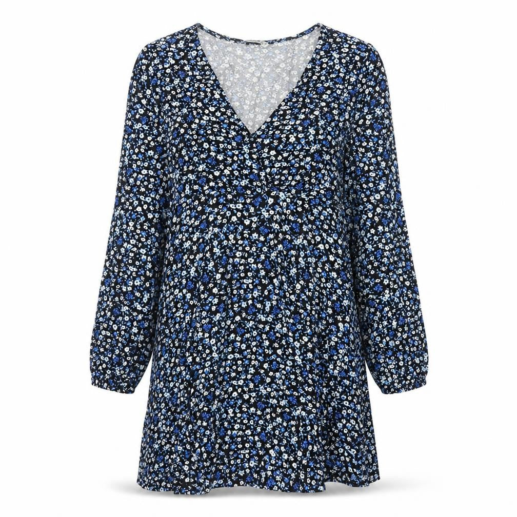Stradivarius Women's Blue Floral Dress Size 12