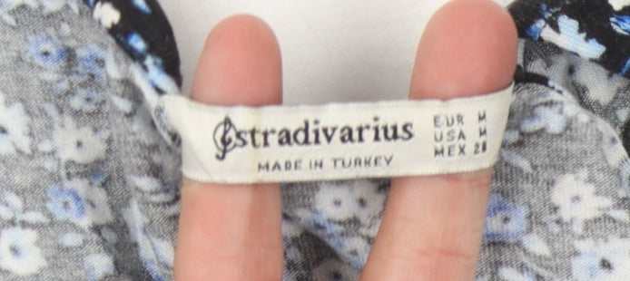 Stradivarius Women's Blue Floral Dress Size 12
