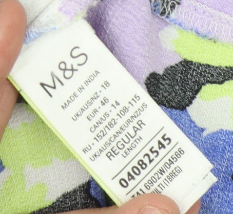 Marks and Spencer Women's Multicoloured 3/4 Sleeve Floral Blouse