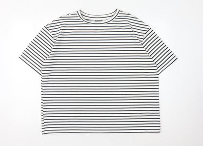 Beloved Women's White Striped XL Basic T-Shirt