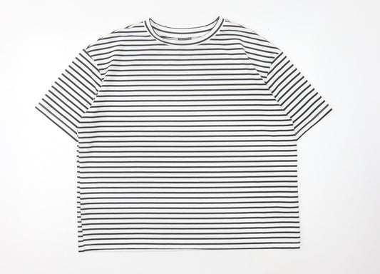Beloved Women's White Striped XL Basic T-Shirt