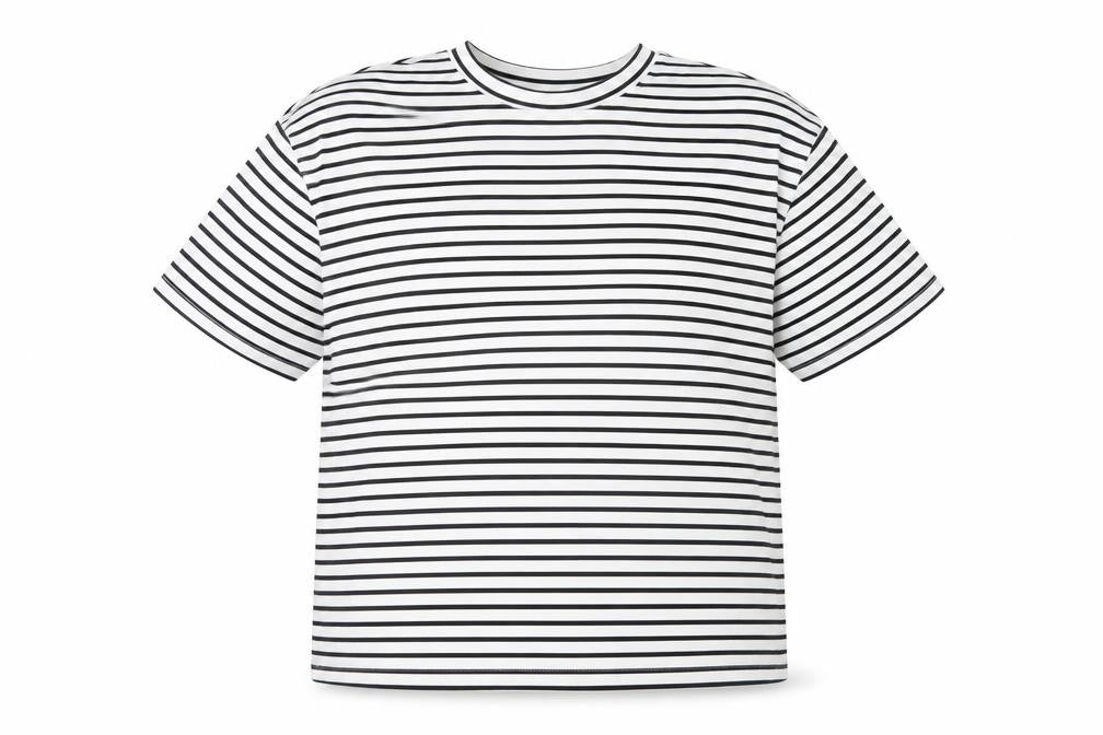 Beloved Women's White Striped XL Basic T-Shirt