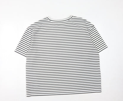 Beloved Women's White Striped XL Basic T-Shirt