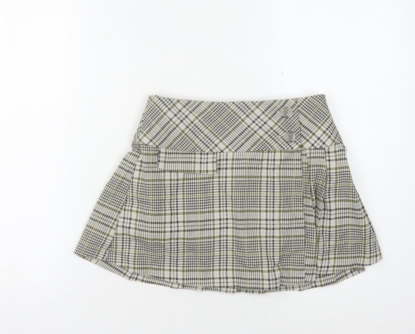 Zara Girls Check Pleated Skirt, Multicoloured, Size 11-12