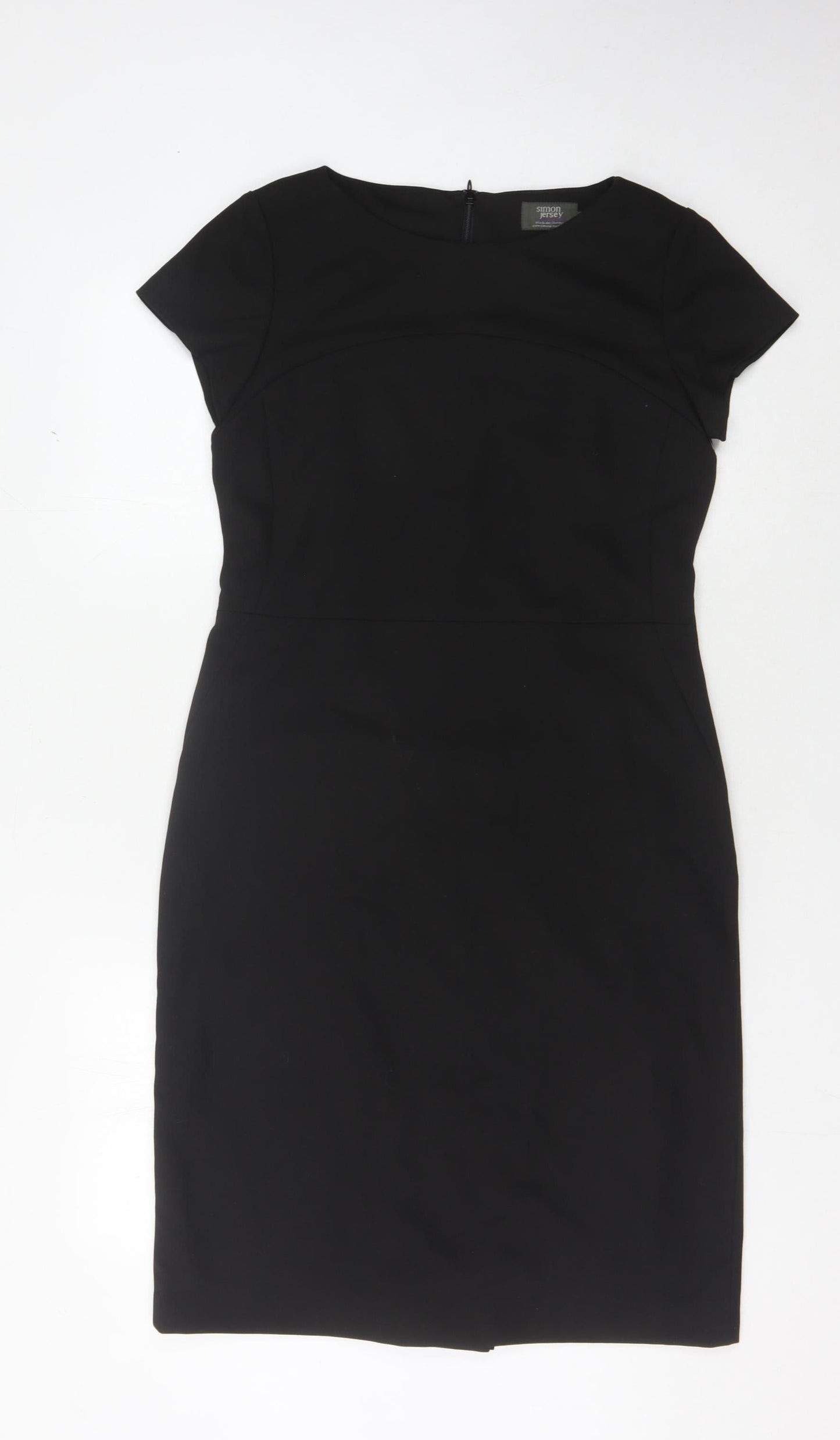 Simon Jersey Women's Black Sheath Dress Size 12 Workwear