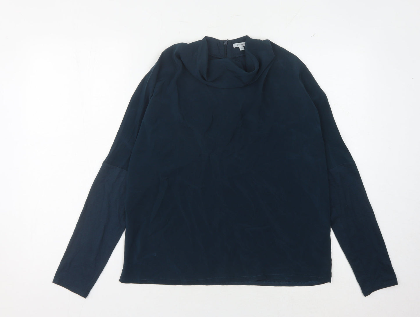 Jigsaw Women's Blue Silk Blouse, XS, Long Sleeve, Casual
