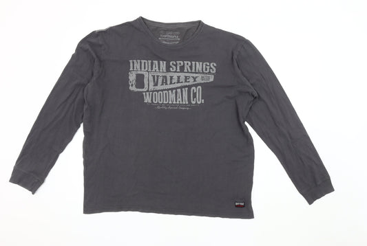Battery Men's Grey Long Sleeve T-Shirt 2XL