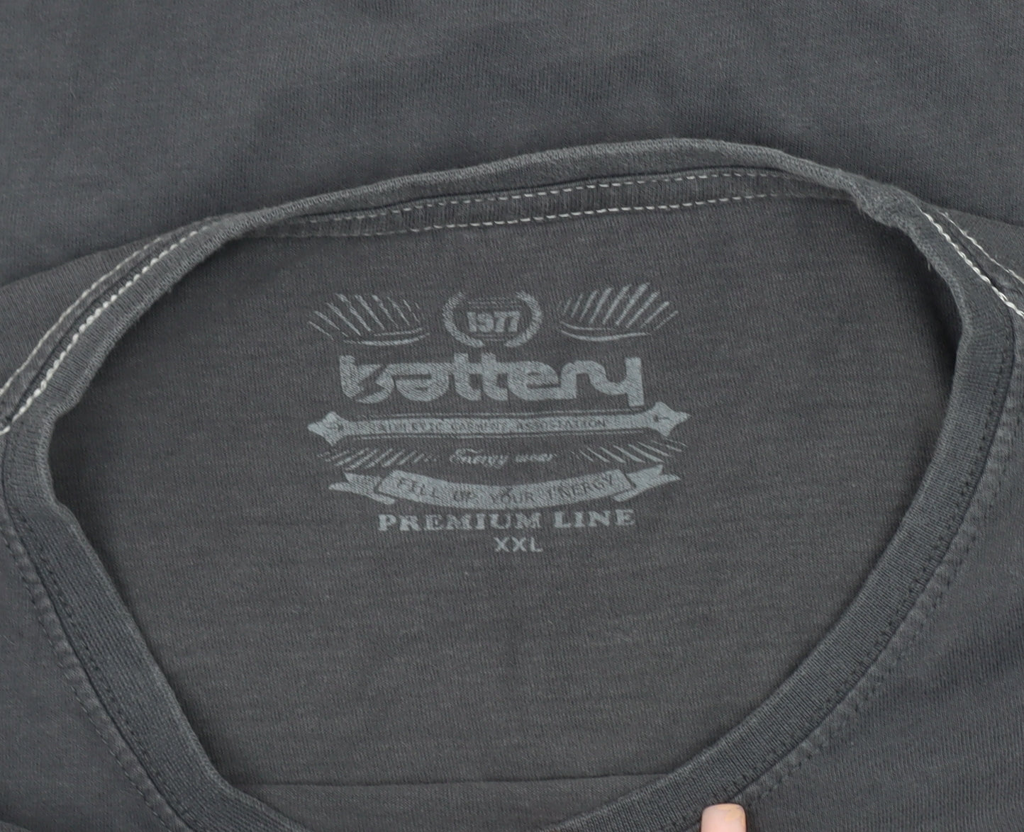 Battery Men's Grey Long Sleeve T-Shirt 2XL