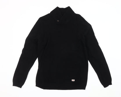 Jack & Jones Men's Black Pullover Jumper, M, High Neck