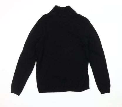 Jack & Jones Men's Black Pullover Jumper, M, High Neck