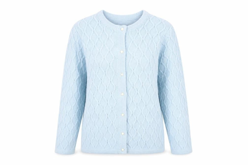 Honor Millburn Women's Blue Cable-Knit Cardigan, Size S