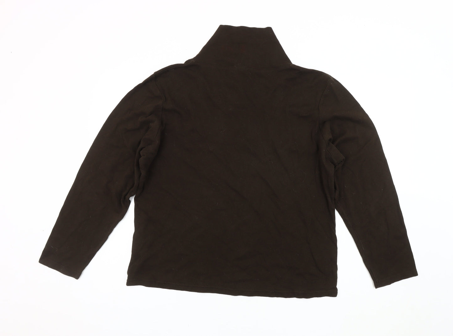 Cotton Traders Women's Brown Cowl Neck Top Size 18