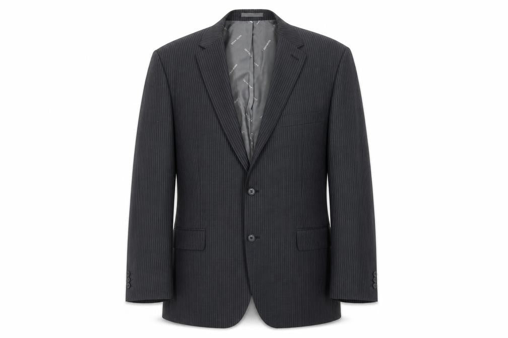 Pierre Cardin Men's Grey Striped 44 Short Suit Jacket