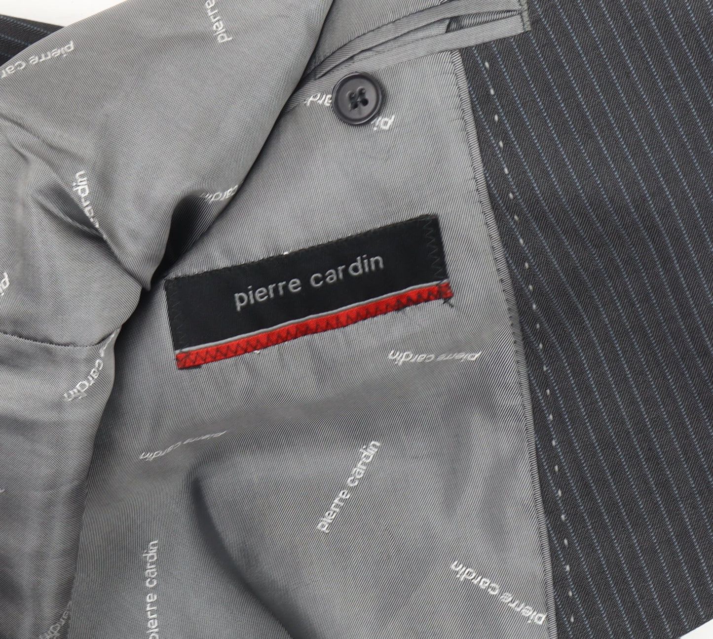 Pierre Cardin Men's Grey Striped 44 Short Suit Jacket