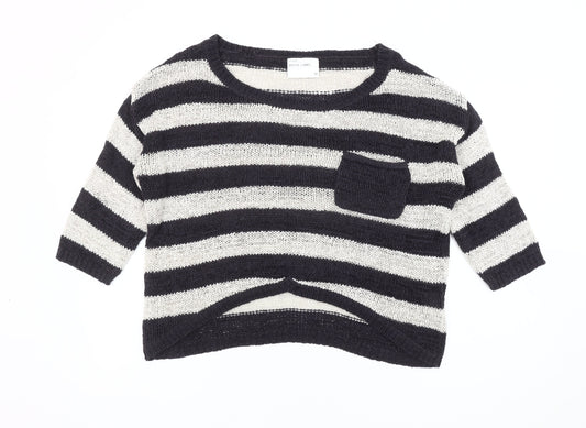 White Label Women's Multicoloured Striped Knit Jumper Size 10