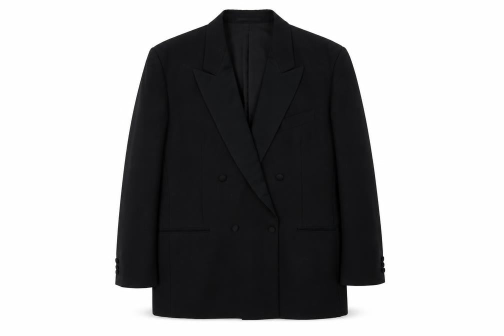 Moss Bros Men's Black Double-Breasted Suit Jacket 42R
