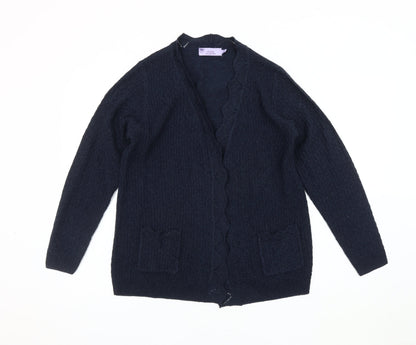 Additional front view of Honor Millburn Women's Black Open Front Cardigan, size S, Knit