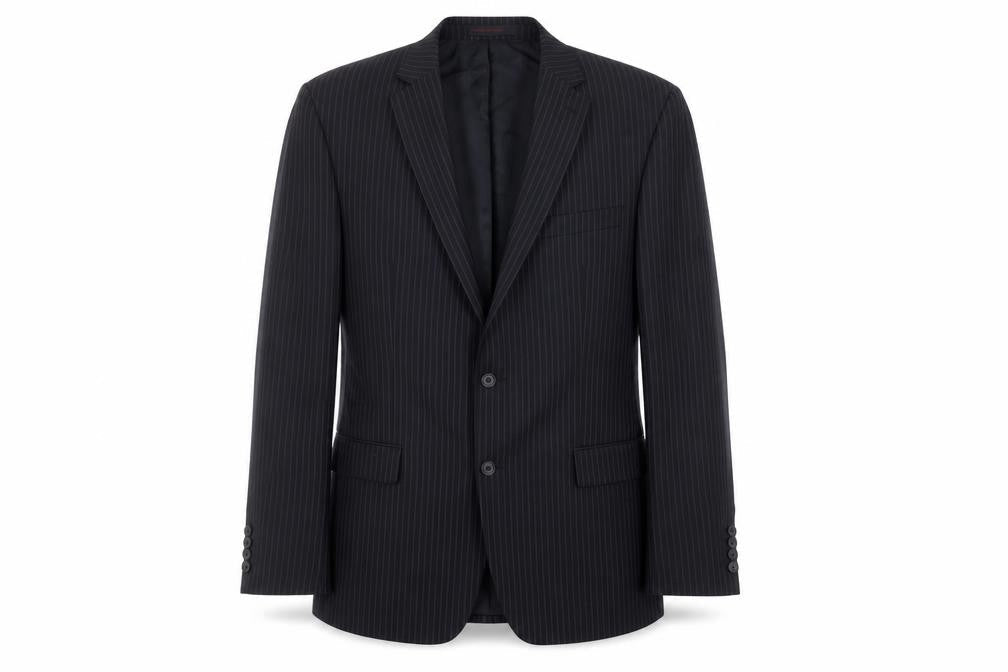 Jeff Banks Men's Black Striped Blazer, 42 Long, Formal