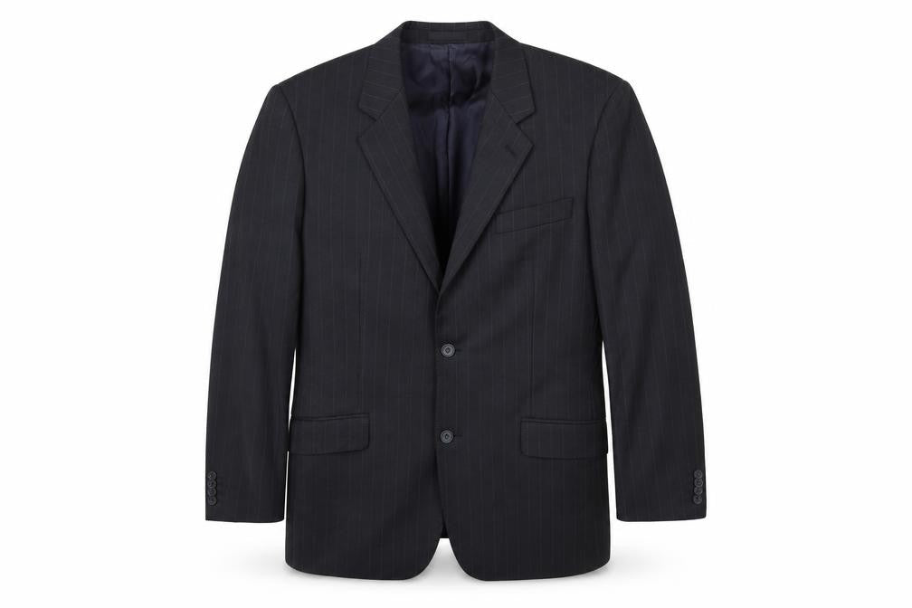 T.M. Lewin Men's Black Striped Wool Blazer 41R