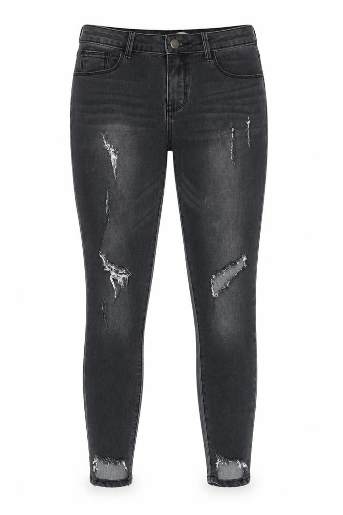 Fearlesss Women's Black Skinny Distressed Jeans Size 10