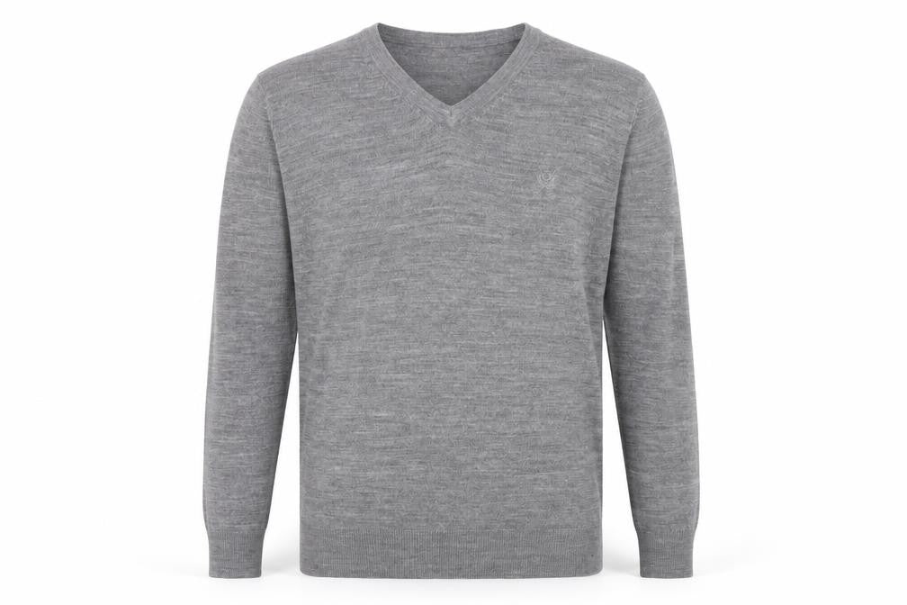 Jeff Banks Men's Grey V-Neck Pullover Jumper Size S