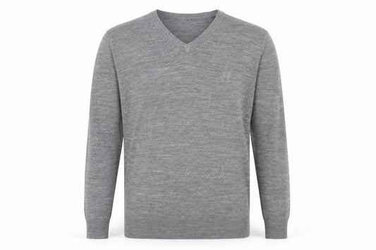 Jeff Banks Men's Grey V-Neck Pullover Jumper Size S