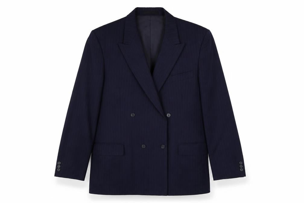 Van Heusen Men's Blue Striped Blazer, 46R, Formal