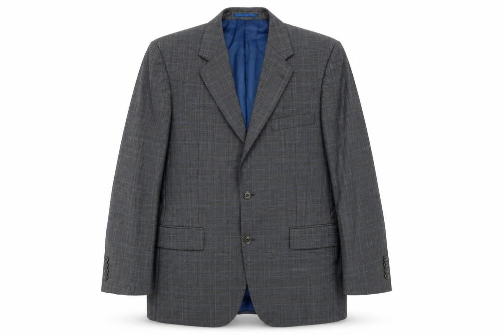Austin Reed Men's Grey with Blue Check Blazer 40R Wool