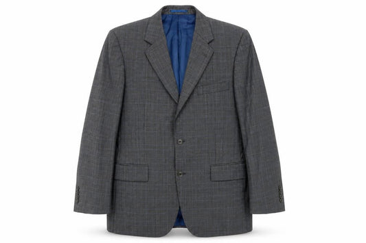 Austin Reed Men's Grey with Blue Check Blazer 40R Wool
