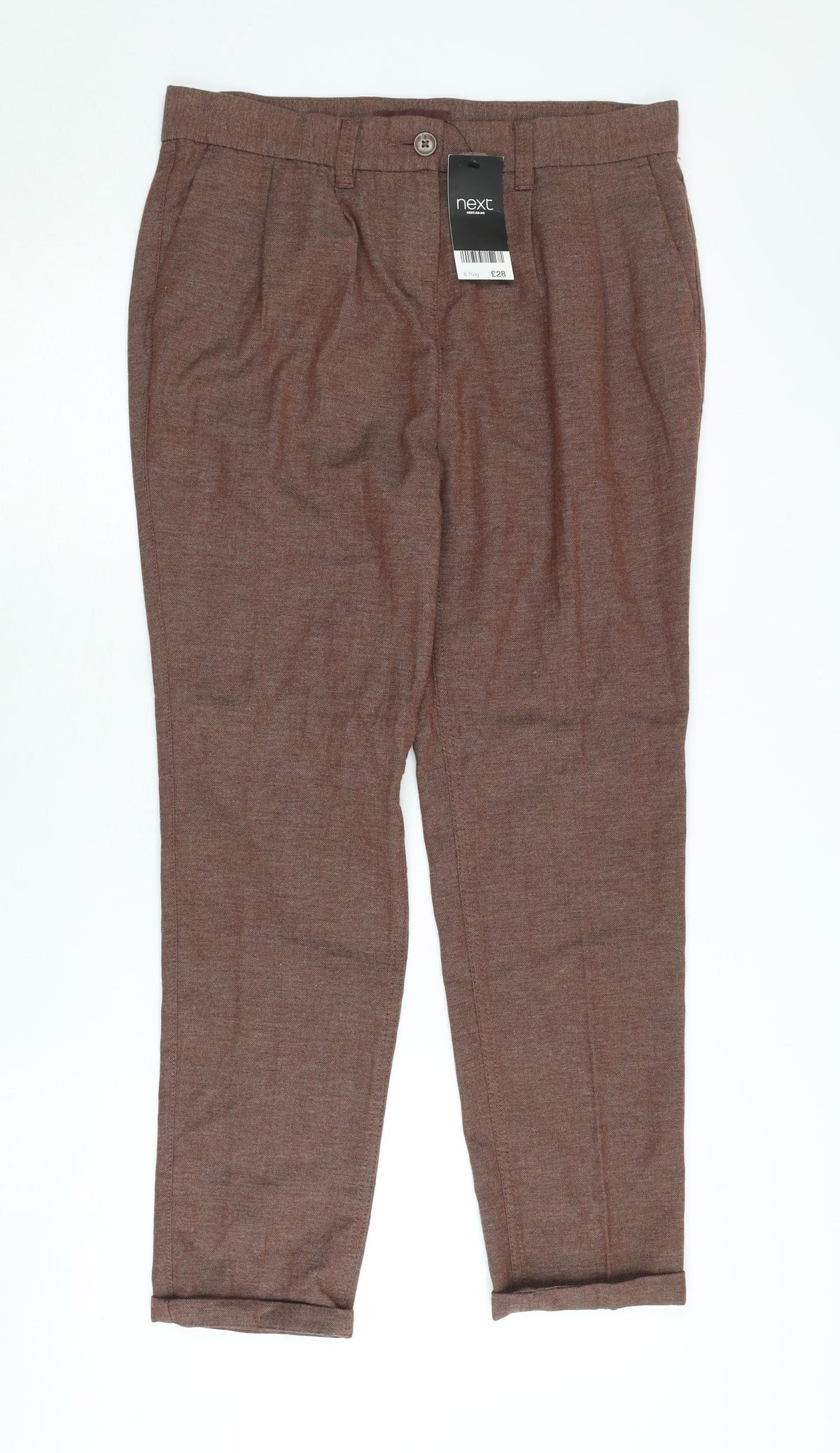 Next Women's Brown Pleated Trousers Size 8