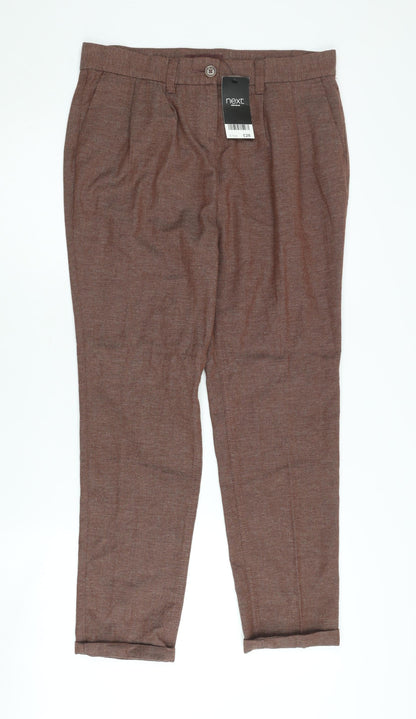Next Women's Brown Pleated Trousers Size 8