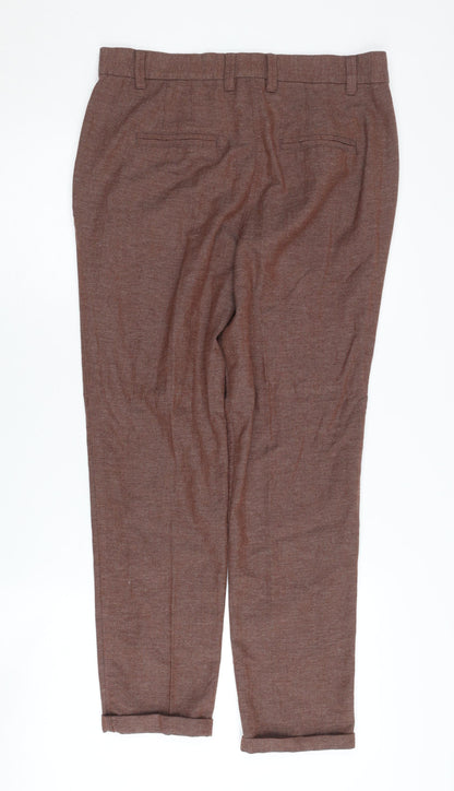 Next Women's Brown Pleated Trousers Size 8