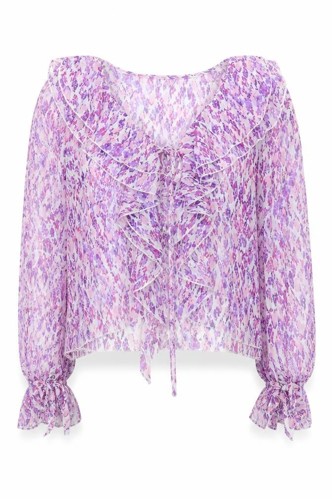 Quiz Women's Multicoloured Blouse Size 8 Ruffle Detail