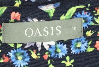 Oasis Women's Multicoloured A-Line Floral Dress Size 10