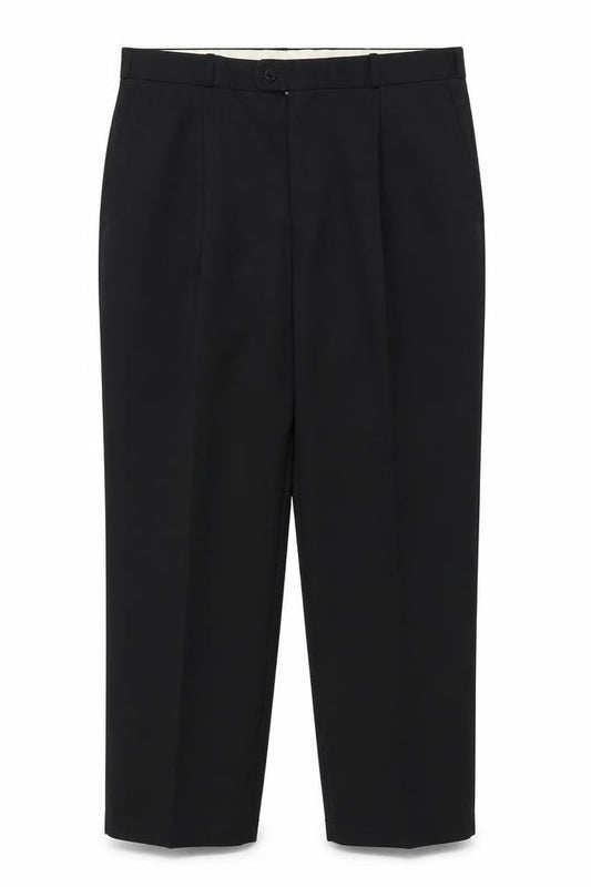 Front view of Canda Men's Black Pleated Trousers -, size 39, Regular
