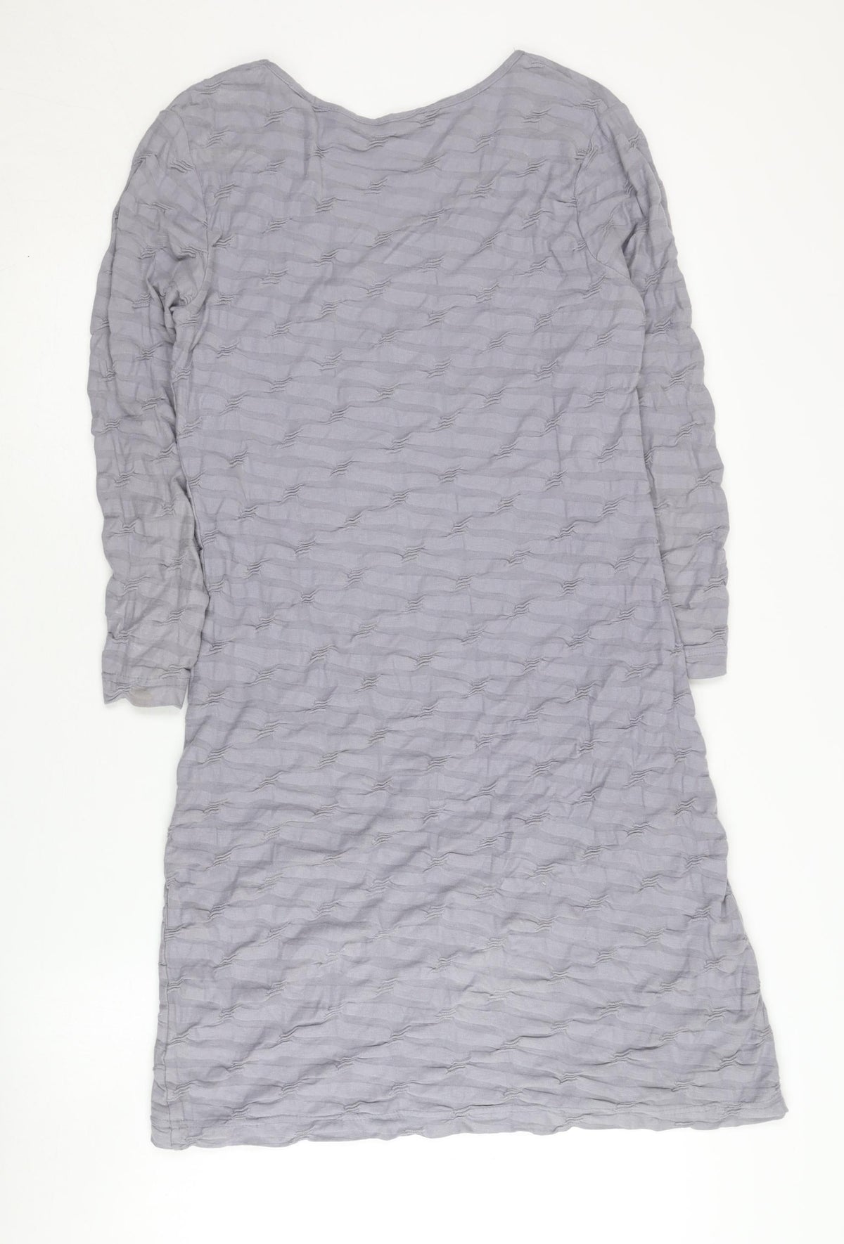 Adini Women's Grey Cotton Long Sleeve Dress XS