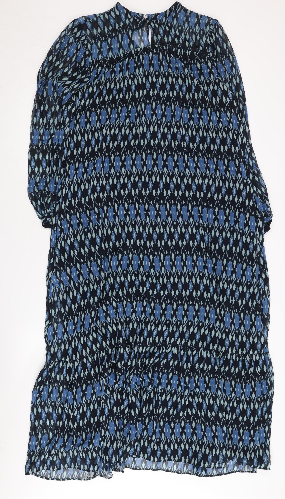 Whistles Women Blue Geometric Long Sleeve Dress