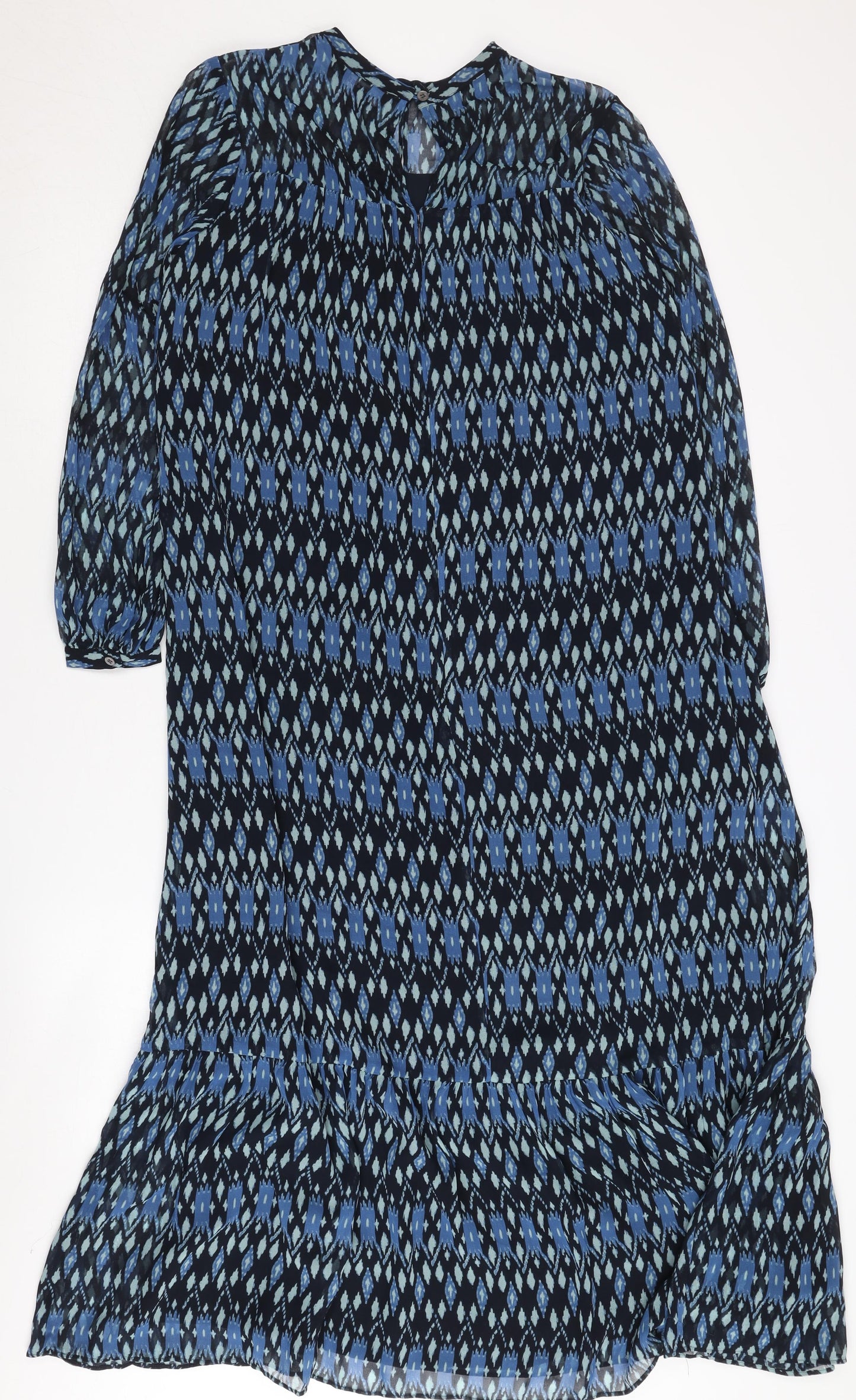 Whistles Women Blue Geometric Long Sleeve Dress