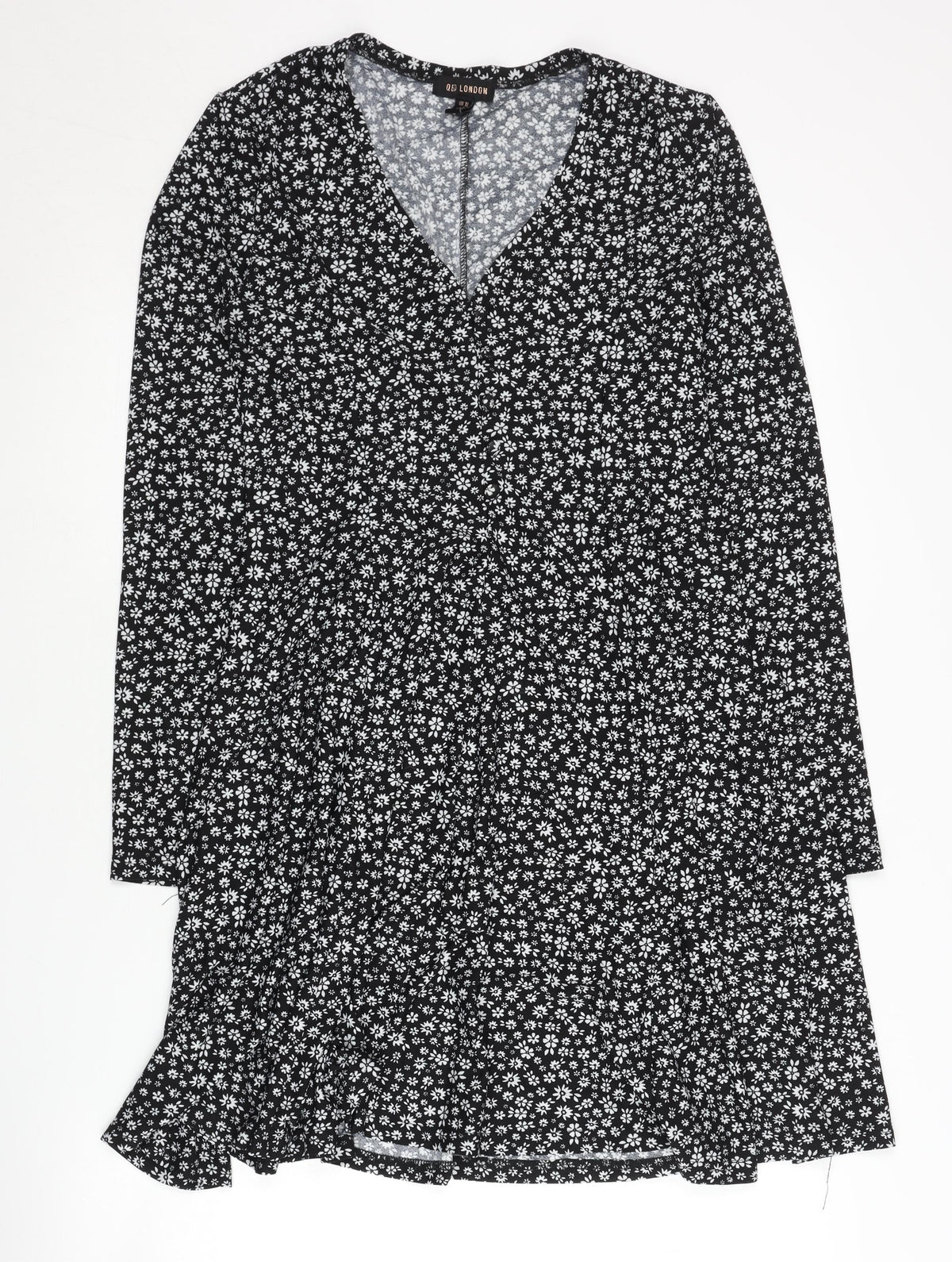 QED London Women's Black Floral Dress Size 10