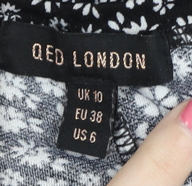 QED London Women's Black Floral Dress Size 10